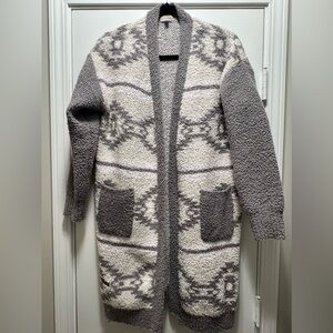 Cozy Gray and Cream Women's Sweater